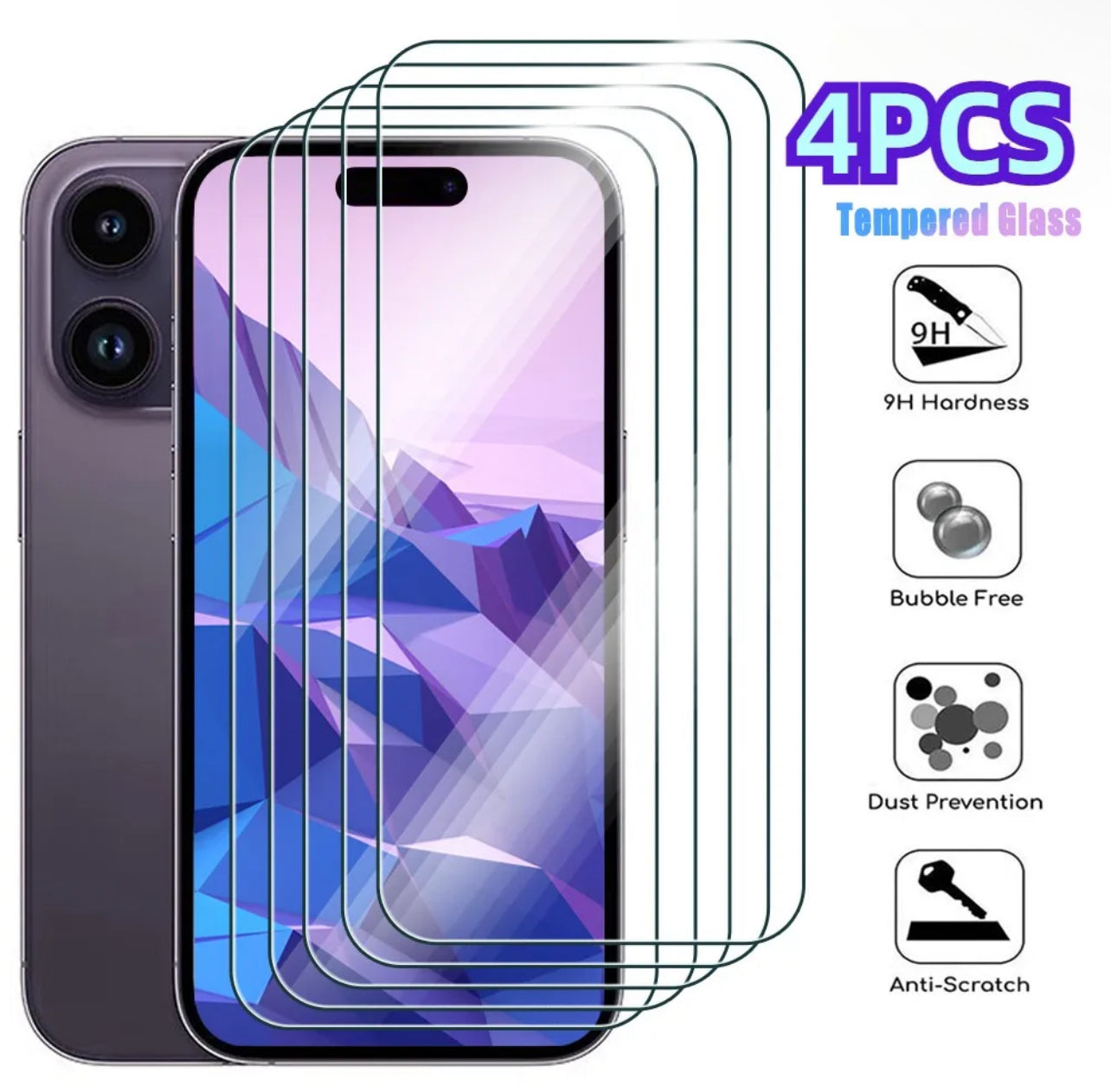 PJun Branded Premium 9H Clear Full Coverage ShatterProof Glass Screen Protector- 4pcs iPhone 16 Series 2024 PJun Branded Premium 9H Clear Full Coverage ShatterProof Glass Screen Protector- 4pcs iPhone 16 Series 2024